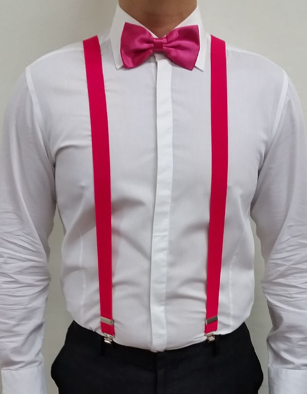 Suspenders in Hot Pink